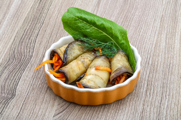 Eggplant rolls with carrot