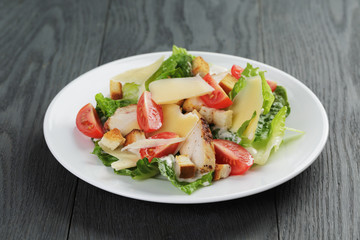 homemade caesar salad with chicken