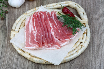 Raw bacon