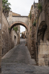 Fototapeta na wymiar Hermosa ciudad medieval de Cáceres en la comunidad de Extremadura, España