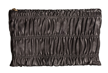 black luxury female handbag isolated on white background