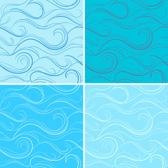 Fototapeta na wymiar blue seamless texture with waves