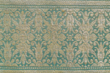 Thailand ancient striped fabric inserts gold.