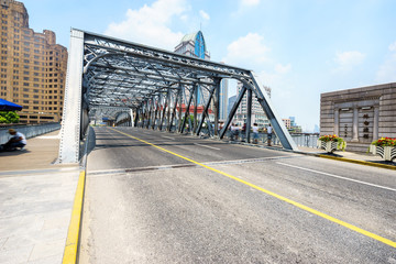 steel bridge of a modern city