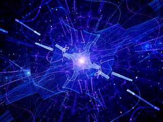 Multidimensional blue glowing quantum source