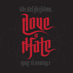 Love and Hate lettering