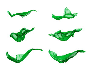 set of green fabric in motion