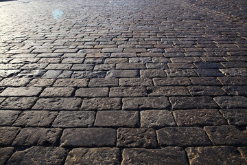 texture of the stone pavement