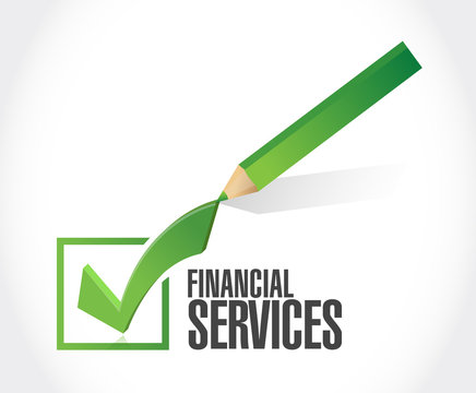 Financial Services Check Mark Sign Concept