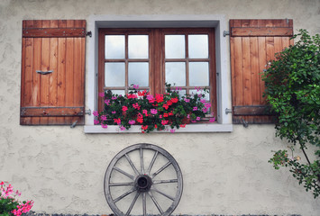 Fototapeta na wymiar Windows of the french country house