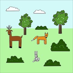 Cartoon forest