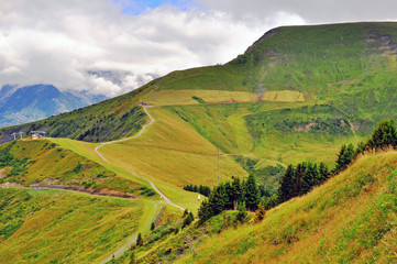Fototapeta premium Winding road in french Alps