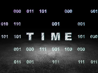 Time concept: Time in grunge dark room