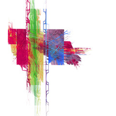 Bright colorful fractal on a white background