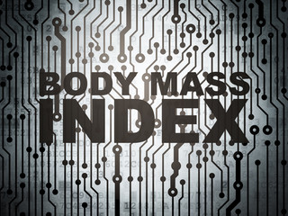 Healthcare concept: circuit board with Body Mass Index