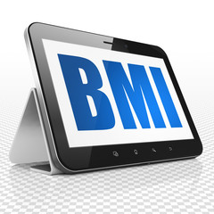 Medicine concept: Tablet Computer with BMI on display