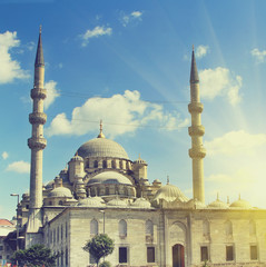 Fototapeta na wymiar Mosque, (Sultanahmet Camii), Istanbul, Turkey