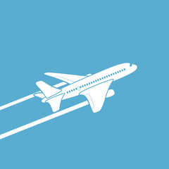 Plane silhouette against the sky.