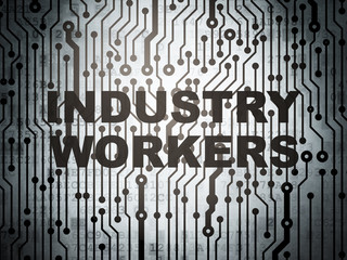 Manufacuring concept: circuit board with Industry Workers