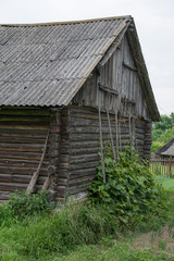 Belarusian ruined house from the last century. Hut.
