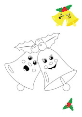 campane di natale da colorare