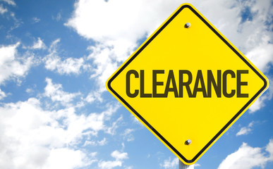 Clearance sign with sky background