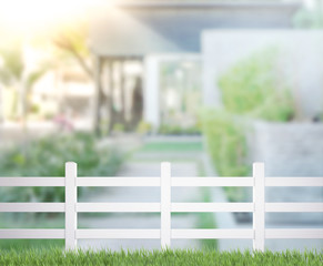 Fototapeta premium Table Top And Blur Building Of Background