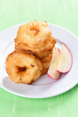 Donuts with apple slices