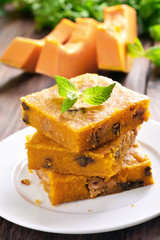 Pumpkin pie with nuts