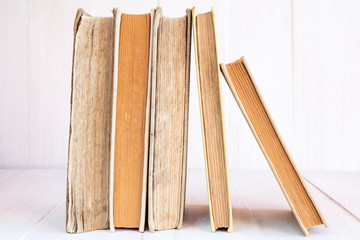 Old books in a row