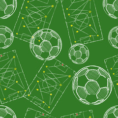 Naklejka premium Soccer / Football seamless pattern vector abstract background