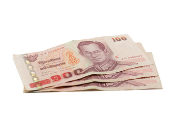 Thai 100 baht banknotes