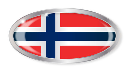 Norwegian Flag Oval Button