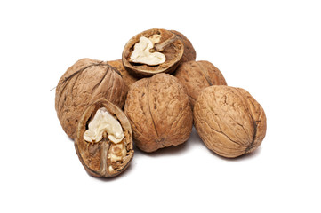 walnut  isolated on the white background