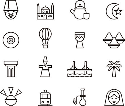 TURKEY outline icons