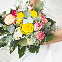 Wedding bridal bouquet of flowers.