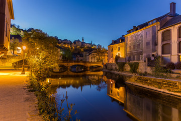 Fototapeta na wymiar The river Grund in the City of Luxembourg a World Heritage Site
