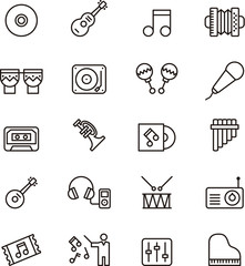 SOUND & MUSIC outline icons