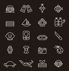 DIVING outline icons