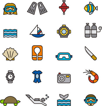 DIVING icons