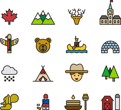 CANADA outline icons