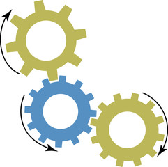 Mechanism of gears icon