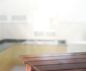 Table Top And Blur Interior of Background