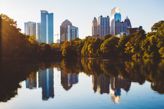 USA, Georgia, Atlanta, Piedmont Park, Tilt-Shifted