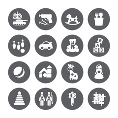 Toys icons. Vector signs. Set toy store