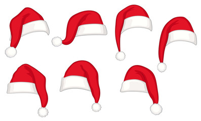 7 Weihnachtsm&uuml;tzen - Rot