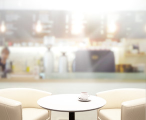 Table Top And Blur Interior of Background