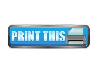 Print this button vector icon image