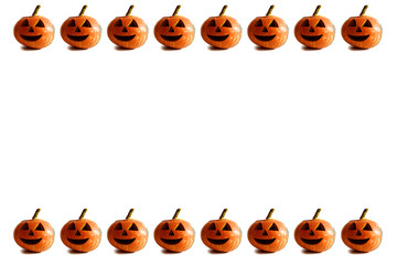 White Halloween background with pumpkin border