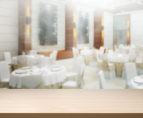 Table Top And Blur Interior Background